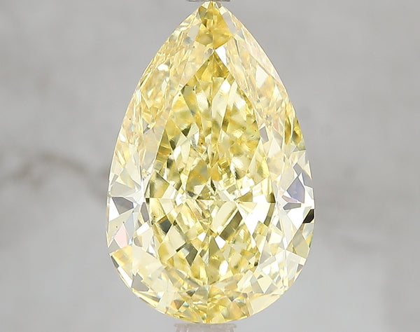 5.01ct Fancy Vivid Yellow Pear Lab Diamond, VS1, IGI Certified