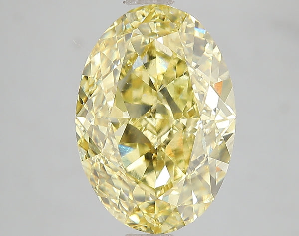 5.03ct Fancy Vivid Yellow Oval Lab Diamond, VS2, IGI Certified