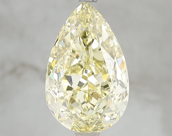 5.09ct Fancy Intense Yellow Pear Lab Diamond, VS1, IGI Certified