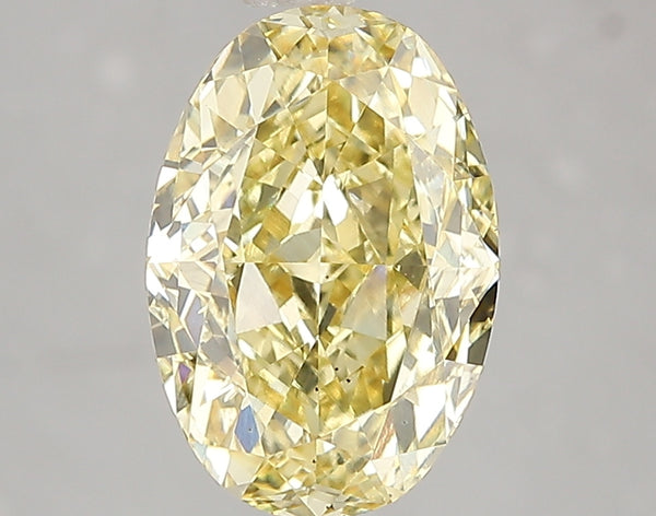 3.02ct Fancy Vivid Yellow Oval Lab Diamond, VS2, IGI Certified