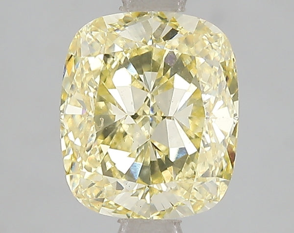 2.57ct Fancy Intense Yellow Cushion Lab Diamond, VS2, IGI Certified
