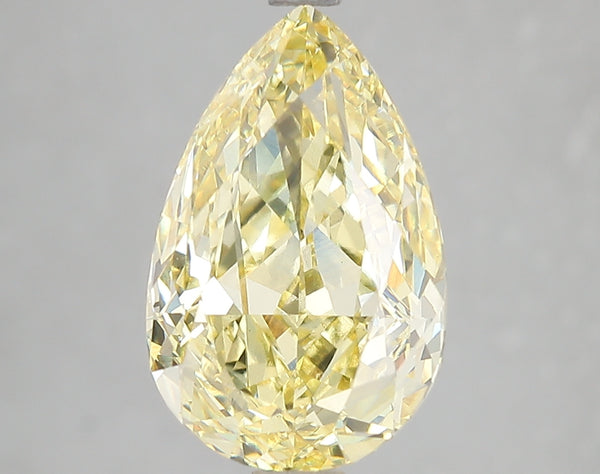 5.06ct Fancy Vivid Yellow Pear Lab Diamond, VS2, IGI Certified