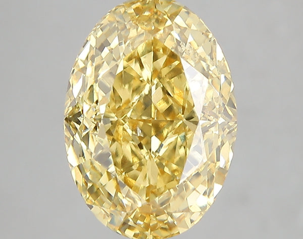 5.03ct Fancy Vivid Yellow Oval Lab Diamond, SI1, IGI Certified