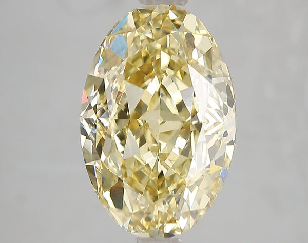 5.02ct Fancy Intense Yellow Oval Lab Diamond, VS2, IGI Certified