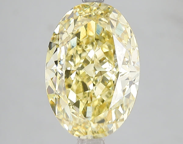 5.01ct Fancy Vivid Yellow Oval Lab Diamond, SI1, IGI Certified