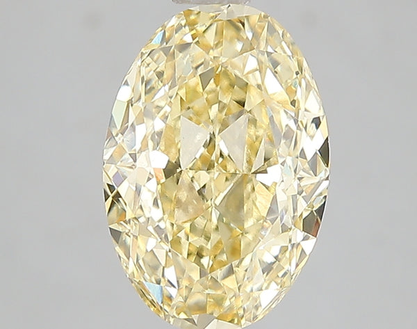 3.02ct Fancy Intense Yellow Oval Lab Diamond, VVS2, IGI Certified