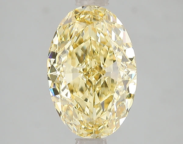 3ct Fancy Intense Yellow Oval Lab Diamond, VS1, IGI Certified