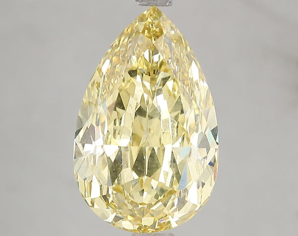 5.13ct Fancy Vivid Yellow Pear Lab Diamond, VS2, IGI Certified