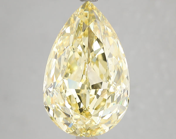 7.01ct Fancy Vivid Yellow Pear Lab Diamond, VS2, IGI Certified