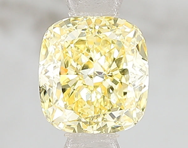 1ct Fancy Vivid Yellow Cushion Lab Diamond, VS2, IGI Certified