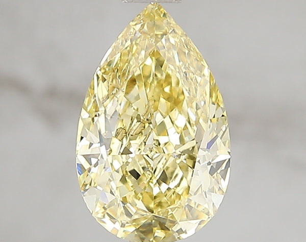 2.02ct Fancy Vivid Yellow Pear Lab Diamond, SI1, IGI Certified