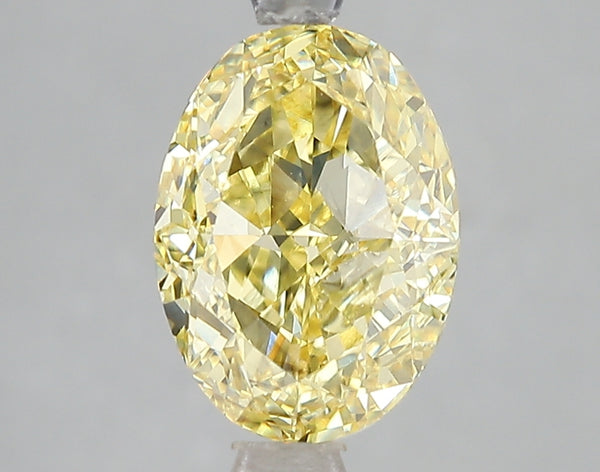3.04ct Fancy Vivid Yellow Oval Lab Diamond, SI1, IGI Certified