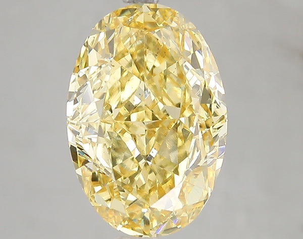 5.12ct Fancy Vivid Yellow Oval Lab Diamond, VS2, IGI Certified