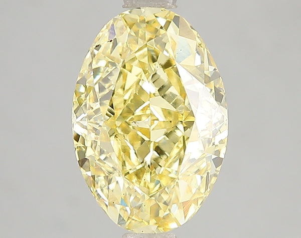 3.06ct Fancy Vivid Yellow Oval Lab Diamond, VS2, IGI Certified