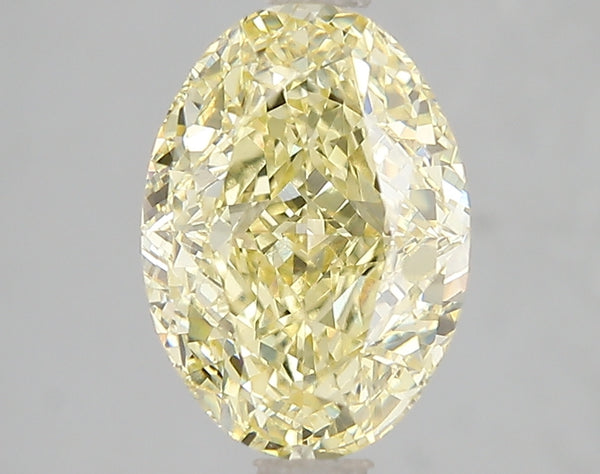3.05ct Fancy Intense Yellow Oval Lab Diamond, VVS2, IGI Certified