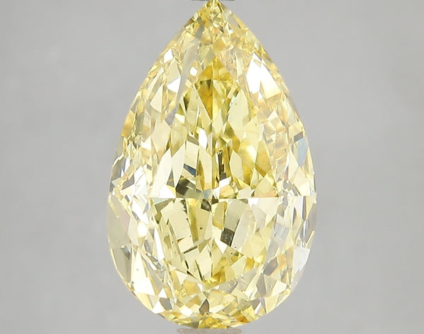 5.52ct Fancy Vivid Yellow Pear Lab Diamond, VS2, IGI Certified