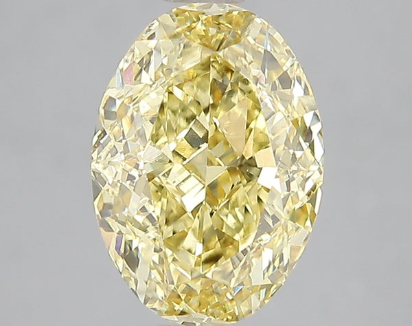 3.03ct Fancy Vivid Yellow Oval Lab Diamond, VS2, IGI Certified