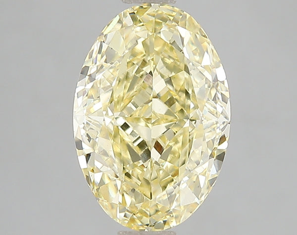 3.1ct Fancy Vivid Yellow Oval Lab Diamond, VS2, IGI Certified