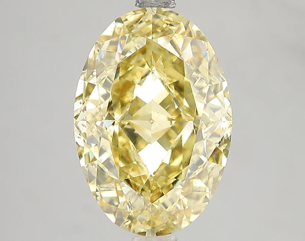 5.15ct Fancy Vivid Yellow Oval Lab Diamond, SI1, IGI Certified