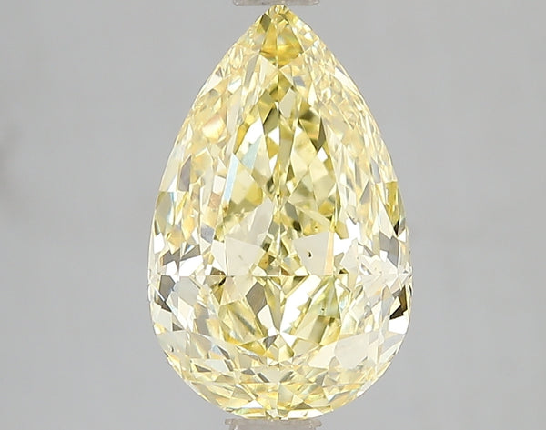 3.02ct Fancy Vivid Yellow Pear Lab Diamond, VS2, IGI Certified