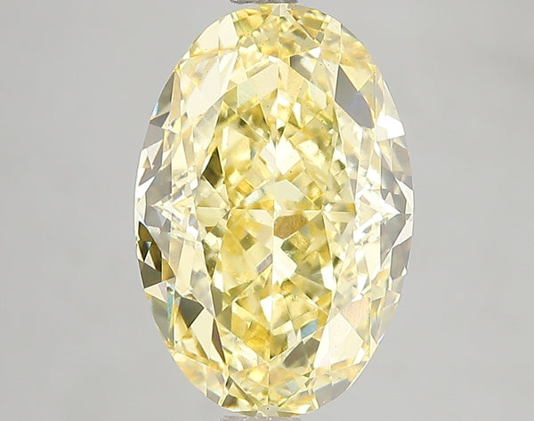 5.05ct Fancy Vivid Yellow Oval Lab Diamond, VS1, IGI Certified