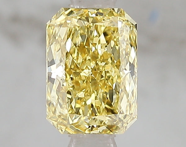 1.09ct Fancy Vivid Yellow Radiant Lab Diamond, VS2, IGI Certified