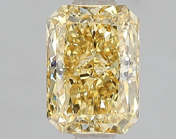 1.51ct Fancy Vivid Yellow Radiant Lab Diamond, VS2, IGI Certified