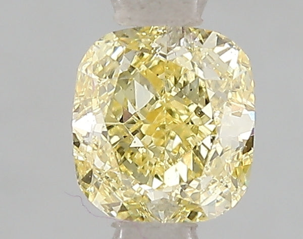 1.08ct Fancy Vivid Yellow Cushion Lab Diamond, VS2, IGI Certified