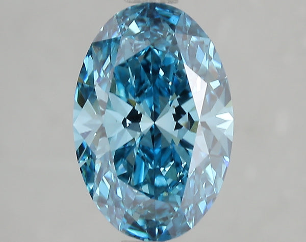 3.05ct Fancy Vivid Blue Oval Lab Diamond, VS2, IGI Certified