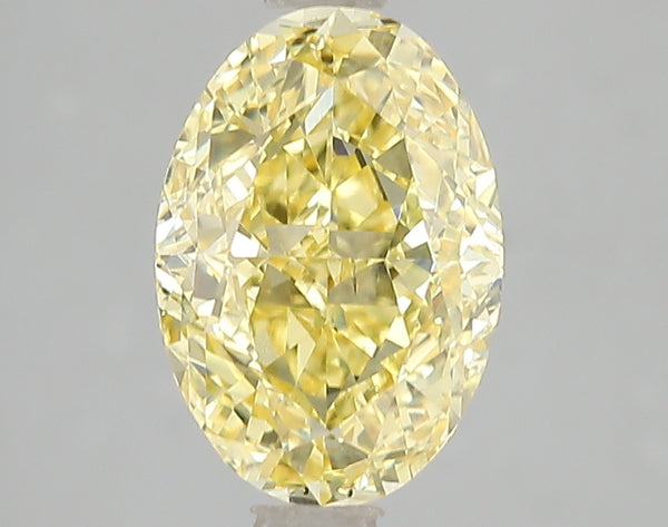 3.02ct Fancy Vivid Yellow Oval Lab Diamond, VS2, IGI Certified