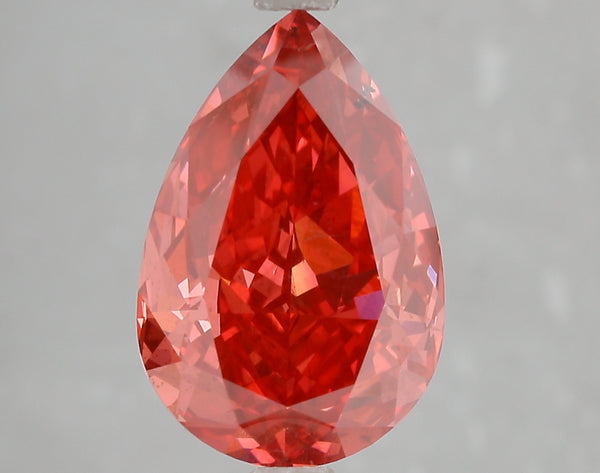 5.06ct Fancy Vivid Pinkish Red Pear Lab Diamond, SI1, IGI Certified