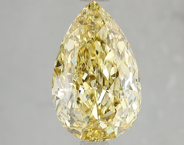 3.57ct Fancy Intense Yellow Pear Lab Diamond, SI1, IGI Certified