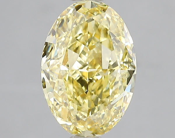 3.02ct Fancy Vivid Yellow Oval Lab Diamond, VS2, IGI Certified
