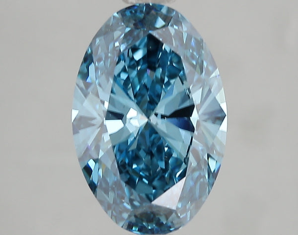 3.02ct Fancy Vivid Blue Oval Lab Diamond, SI1, IGI Certified