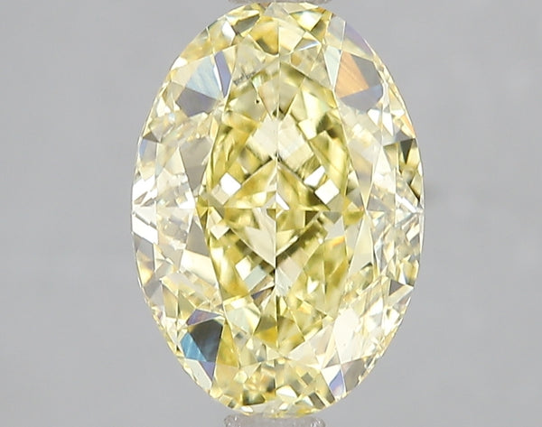 3.03ct Fancy Vivid Yellow Oval Lab Diamond, VS2, IGI Certified