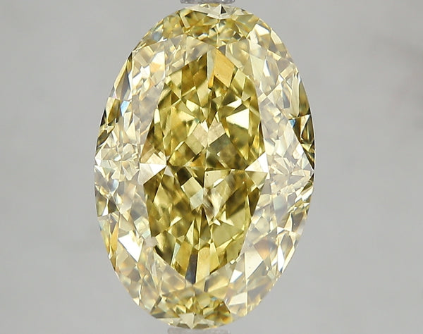 5.2ct Fancy Intense Yellow Oval Lab Diamond, VS2, IGI Certified
