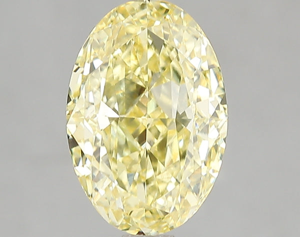 3ct Fancy Vivid Yellow Oval Lab Diamond, VS1, IGI Certified