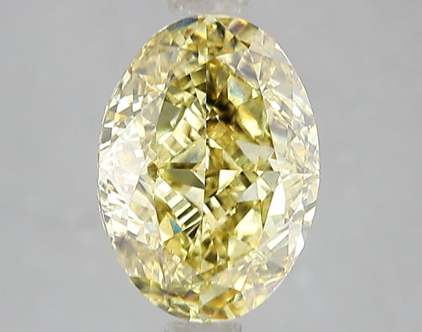 3.08ct Fancy Vivid Yellow Oval Lab Diamond, SI1, IGI Certified