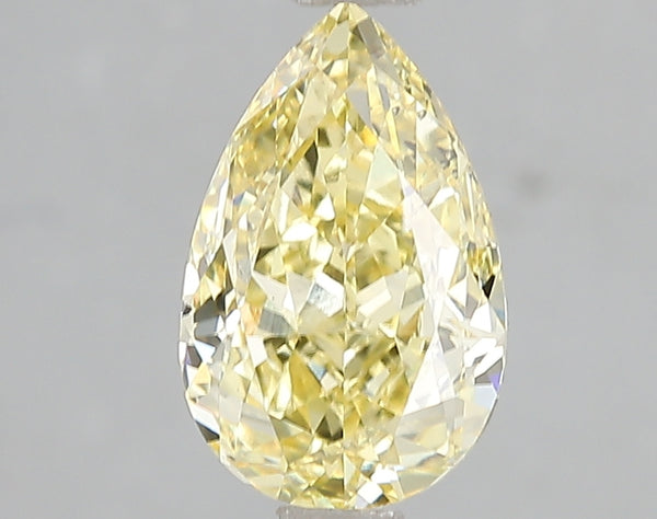 2ct Fancy Vivid Yellow Pear Lab Diamond, SI1, IGI Certified