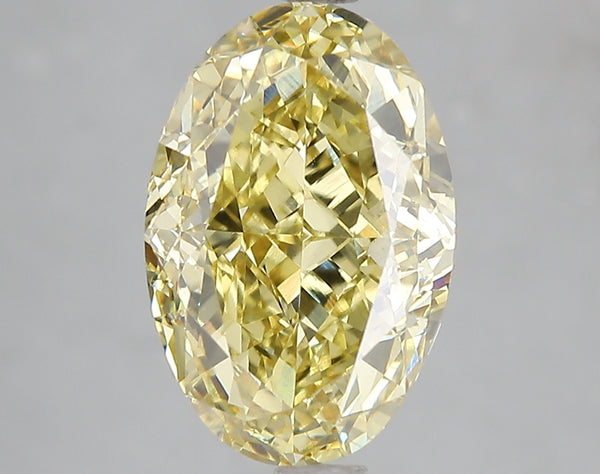 5.03ct Fancy Intense Yellow Oval Lab Diamond, VS1, IGI Certified