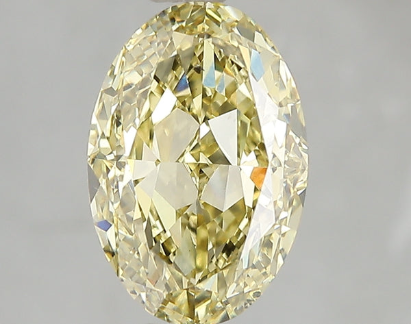3.02ct Fancy Intense Yellow Oval Lab Diamond, SI1, IGI Certified