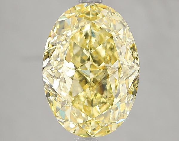 5.02ct Fancy Intense Yellow Oval Lab Diamond, SI1, IGI Certified