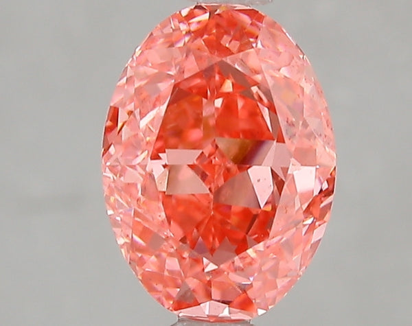2.01ct Fancy Vivid Pink Oval Lab Diamond, VS1, IGI Certified