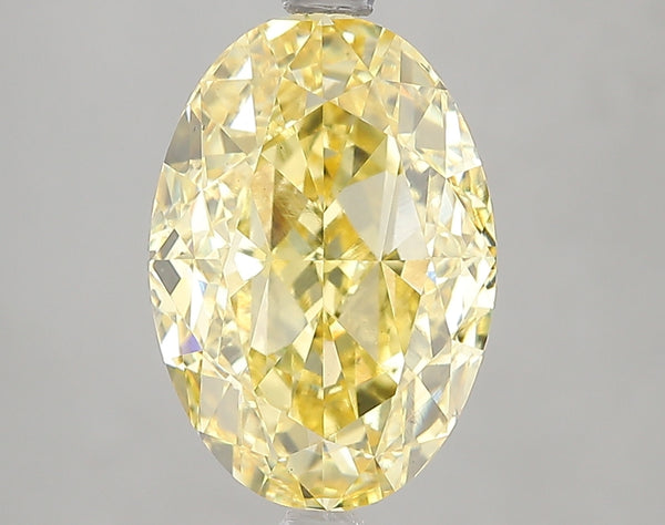 5.01ct Fancy Vivid Yellow Oval Lab Diamond, VS2, IGI Certified