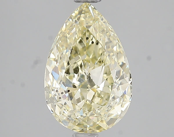 3.02ct Fancy Light Yellow Pear Lab Diamond, SI1, IGI Certified