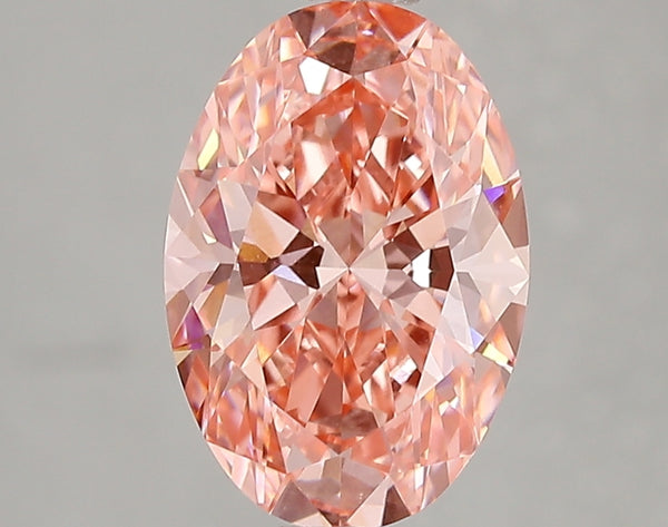 2.08ct Fancy Vivid Pink Oval Lab Diamond, VVS2, IGI Certified