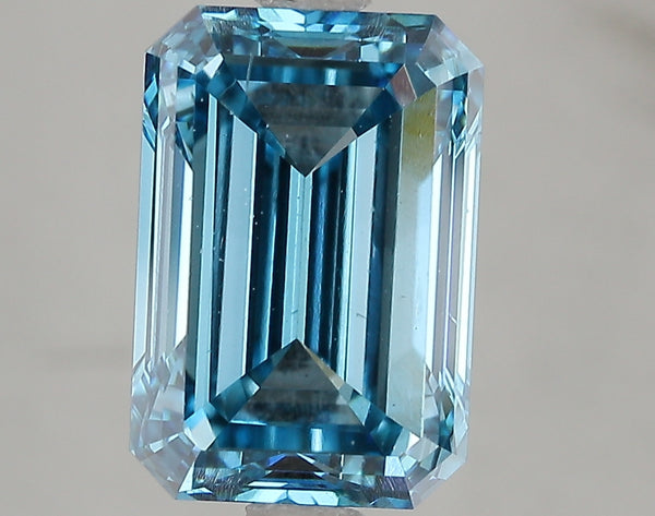 5ct Fancy Vivid Blue Emerald Cut Lab Diamond, VS2, IGI Certified