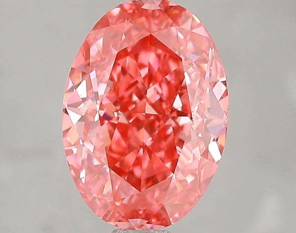 3.02ct Fancy Vivid Pink Oval Lab Diamond, VS1, IGI Certified