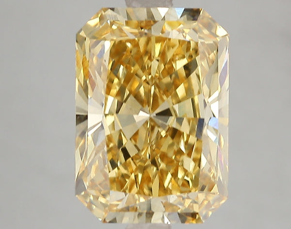 5.08ct Fancy Vivid Yellow Radiant Lab Diamond, VS2, IGI Certified