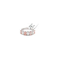 Half Eternity Band — Emerald Cut, Alternating Pink & White Diamonds, 14K White Gold